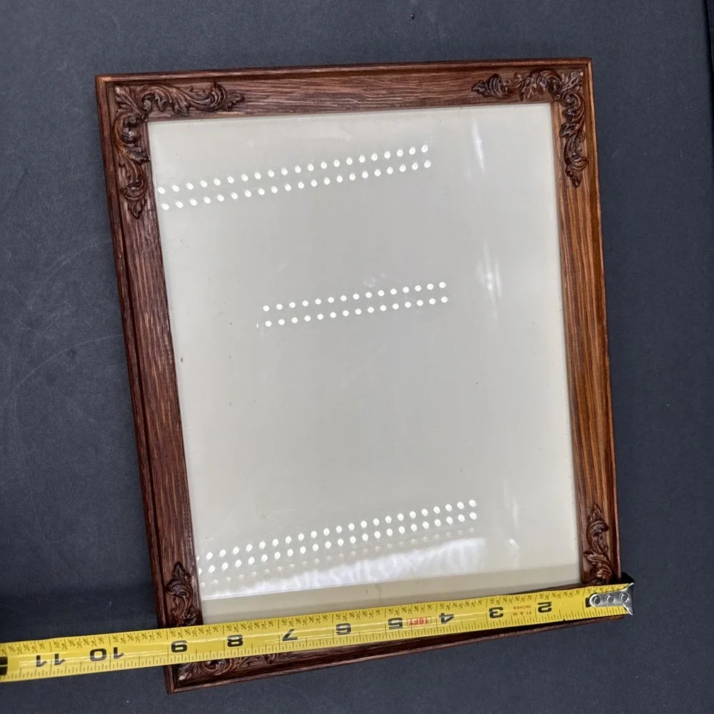 Vtg Ornate Rectangle Wood 8x10‎ Picture Frame with Intricate Floral Carving